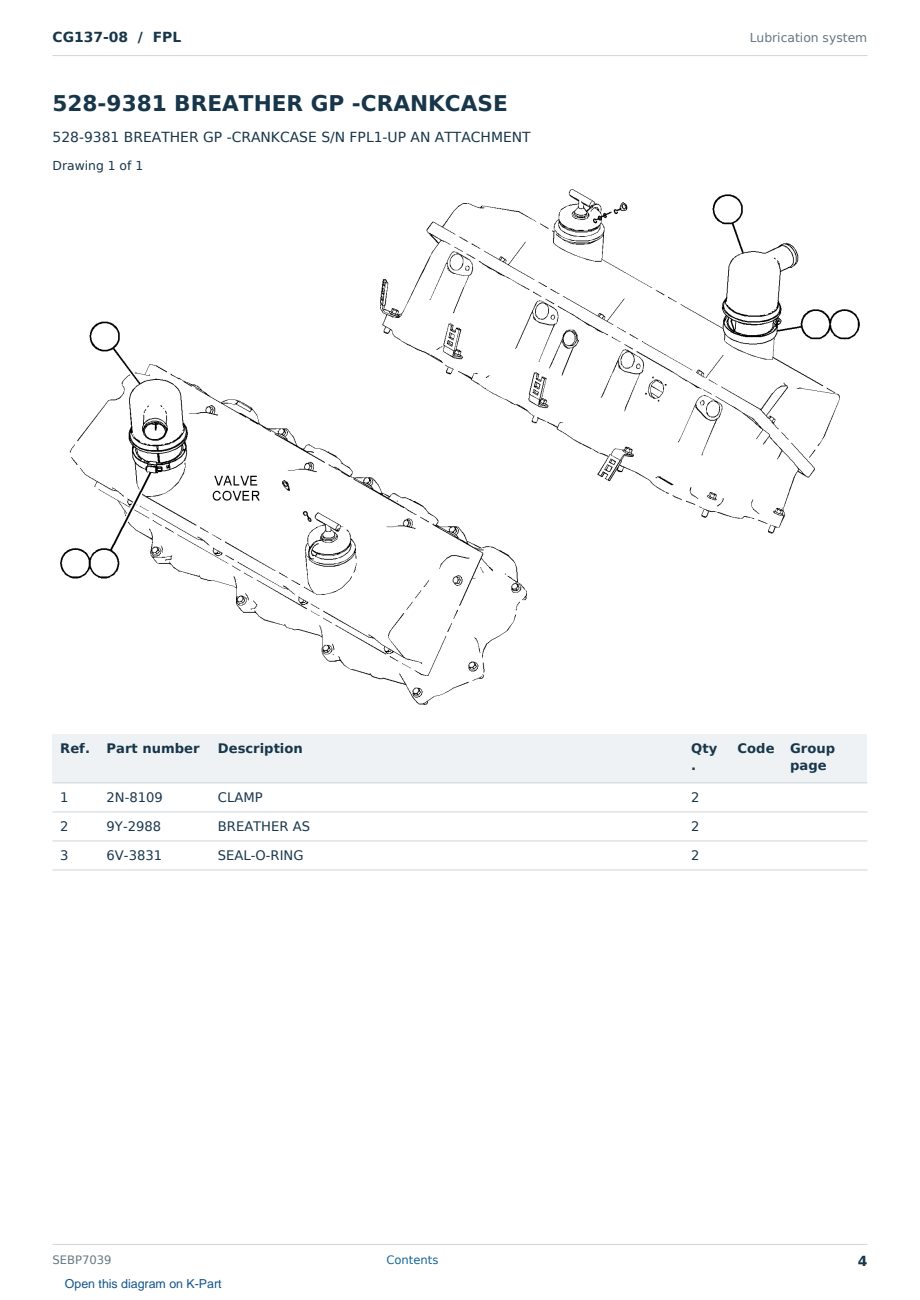 Caterpillar CG137-08 S/N FPL Partsbook SEBP7039 (English) - sample page 4 of 10 Caterpillar CG137-08 S/N FPL Partsbook SEBP7039 (English) - sample page 4 of 10