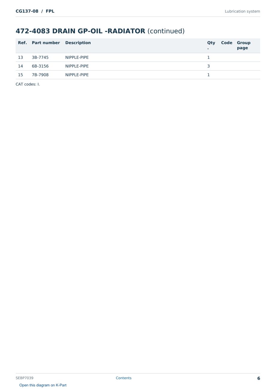 Caterpillar CG137-08 S/N FPL Partsbook SEBP7039 (English) - sample page 6 of 10 Caterpillar CG137-08 S/N FPL Partsbook SEBP7039 (English) - sample page 6 of 10
