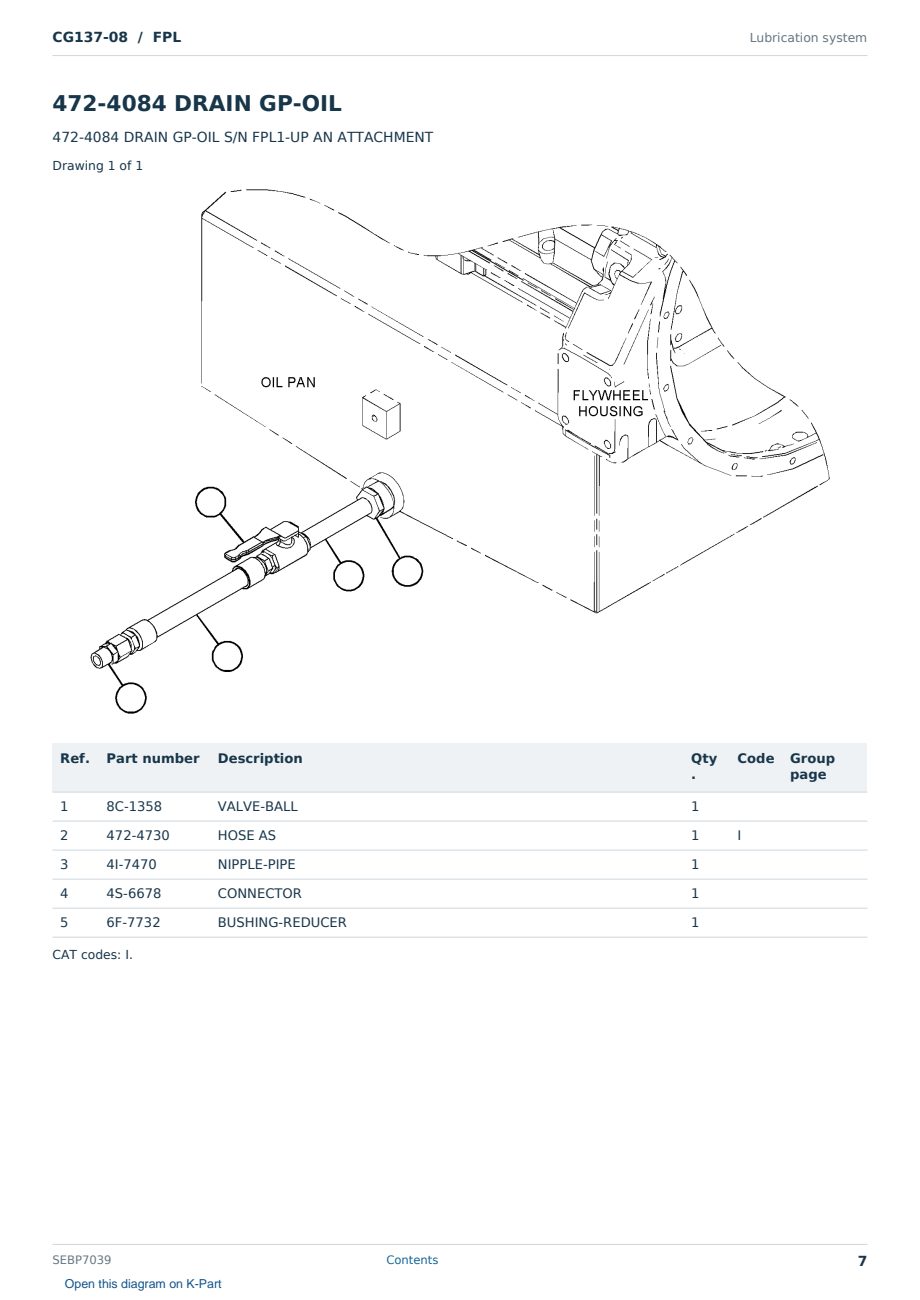 Caterpillar CG137-08 S/N FPL Partsbook SEBP7039 (English) - sample page 7 of 10 Caterpillar CG137-08 S/N FPL Partsbook SEBP7039 (English) - sample page 7 of 10