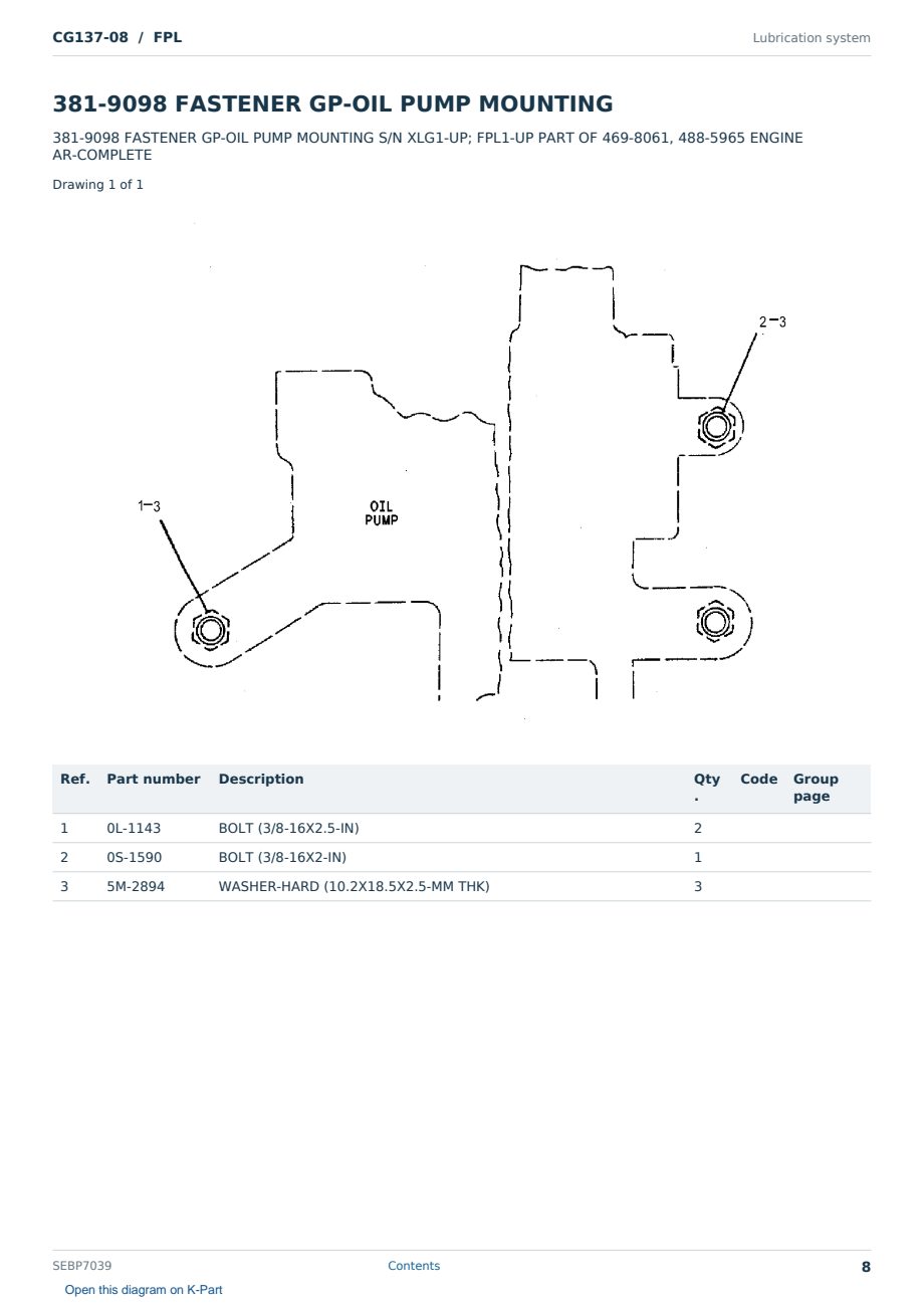 Caterpillar CG137-08 S/N FPL Partsbook SEBP7039 (English) - sample page 8 of 10 Caterpillar CG137-08 S/N FPL Partsbook SEBP7039 (English) - sample page 8 of 10