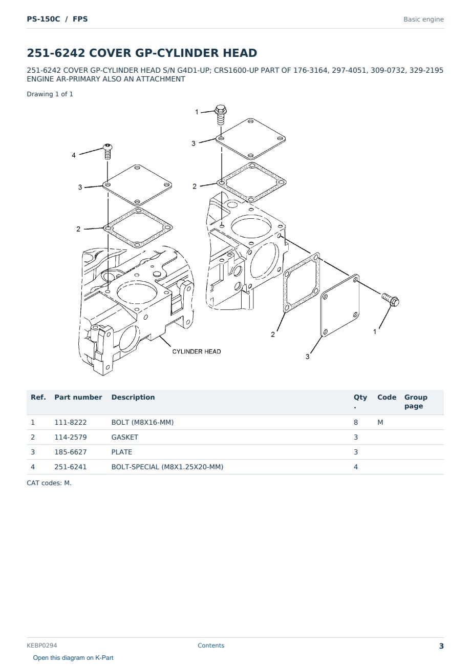 Caterpillar PS-150C S/N FPS Partsbook KEBP0294 (English) - sample page 3 of 10 Caterpillar PS-150C S/N FPS Partsbook KEBP0294 (English) - sample page 3 of 10