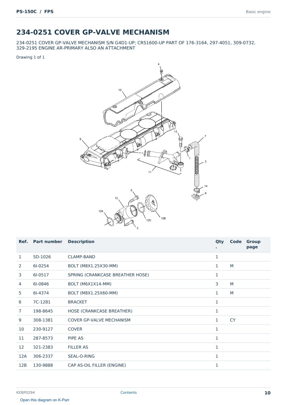 Caterpillar PS-150C S/N FPS Partsbook KEBP0294 (English) - sample page 10 of 10 Caterpillar PS-150C S/N FPS Partsbook KEBP0294 (English) - sample page 10 of 10