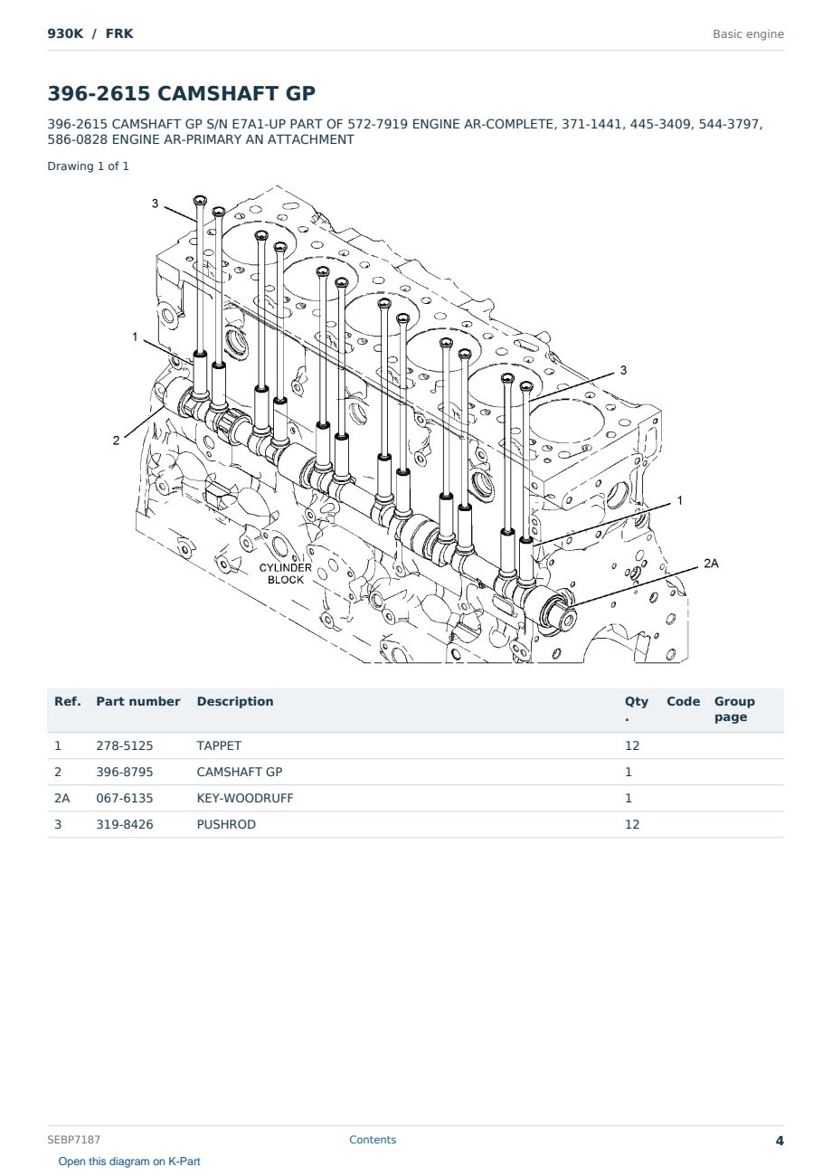 Caterpillar 930K S/N FRK Partsbook SEBP7187 (English) - sample page 4 of 10 Caterpillar 930K S/N FRK Partsbook SEBP7187 (English) - sample page 4 of 10