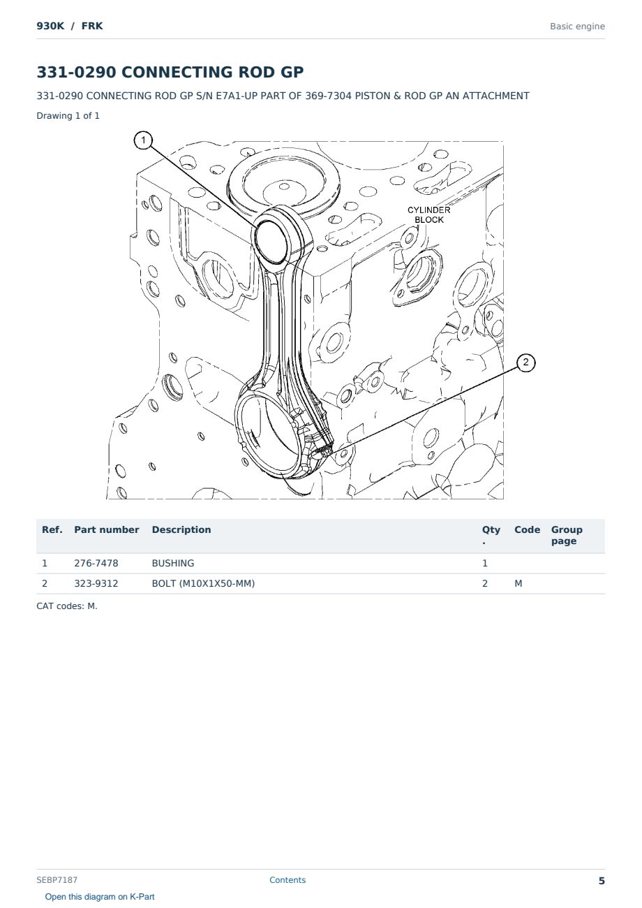 Caterpillar 930K S/N FRK Partsbook SEBP7187 (English) - sample page 5 of 10 Caterpillar 930K S/N FRK Partsbook SEBP7187 (English) - sample page 5 of 10
