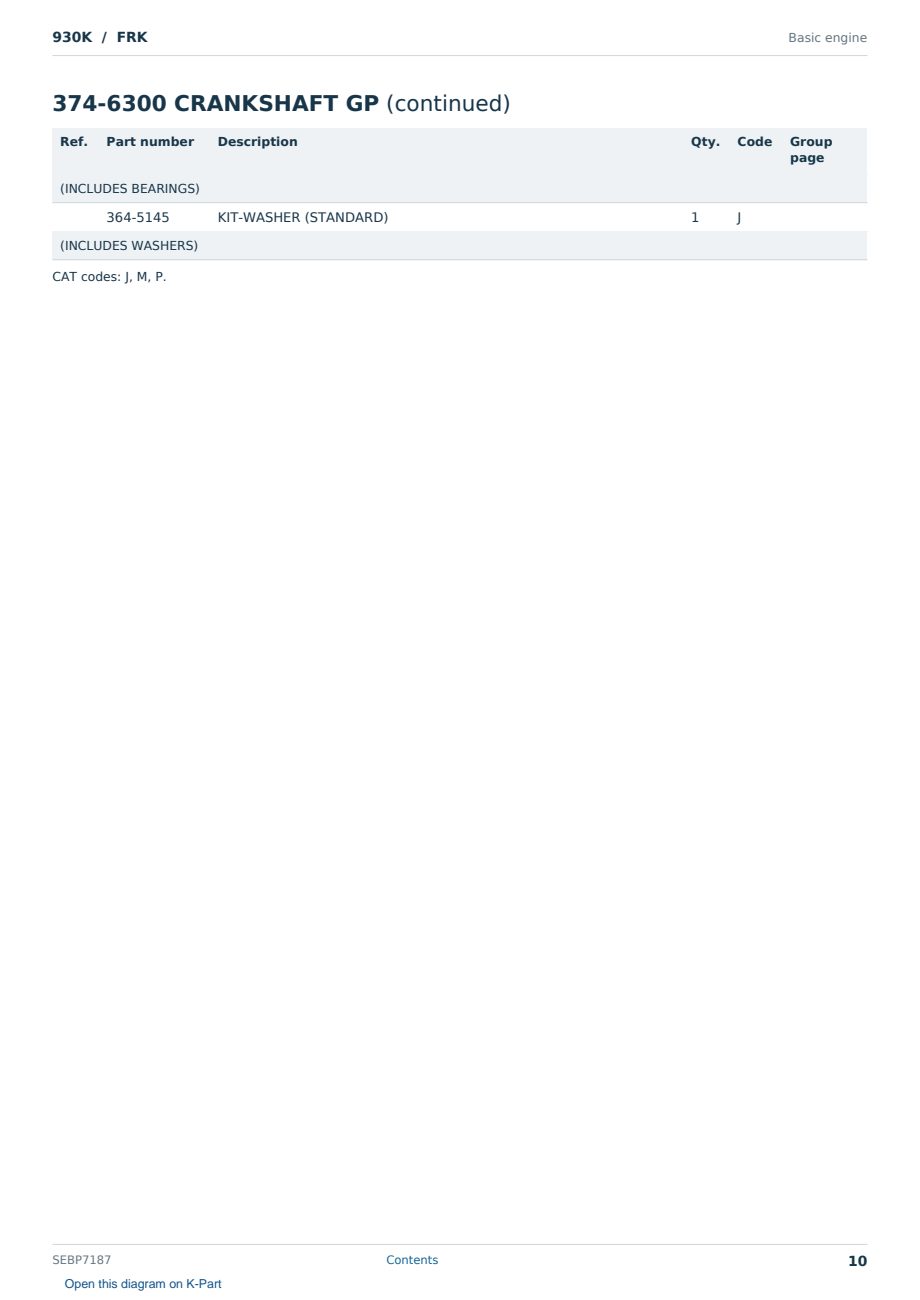 Caterpillar 930K S/N FRK Partsbook SEBP7187 (English) - sample page 10 of 10 Caterpillar 930K S/N FRK Partsbook SEBP7187 (English) - sample page 10 of 10