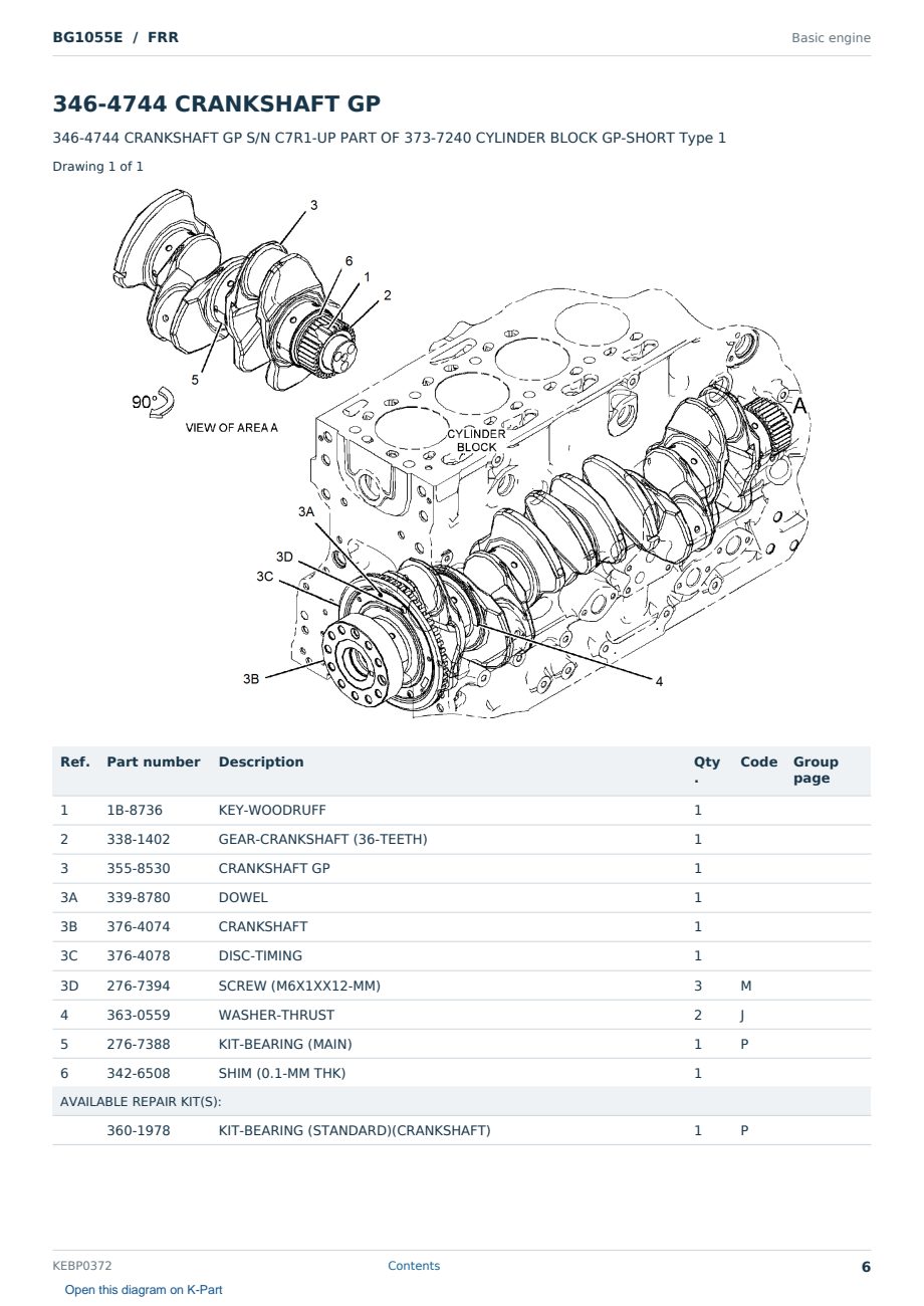 Caterpillar BG1055E S/N FRR Partsbook KEBP0372 (English) - sample page 6 of 10 Caterpillar BG1055E S/N FRR Partsbook KEBP0372 (English) - sample page 6 of 10