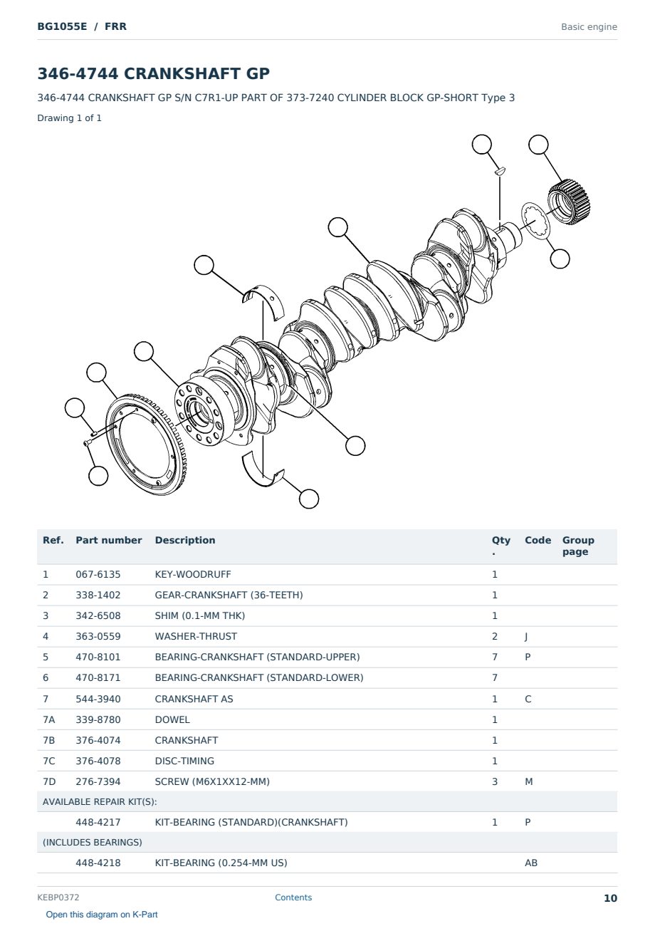 Caterpillar BG1055E S/N FRR Partsbook KEBP0372 (English) - sample page 10 of 10 Caterpillar BG1055E S/N FRR Partsbook KEBP0372 (English) - sample page 10 of 10