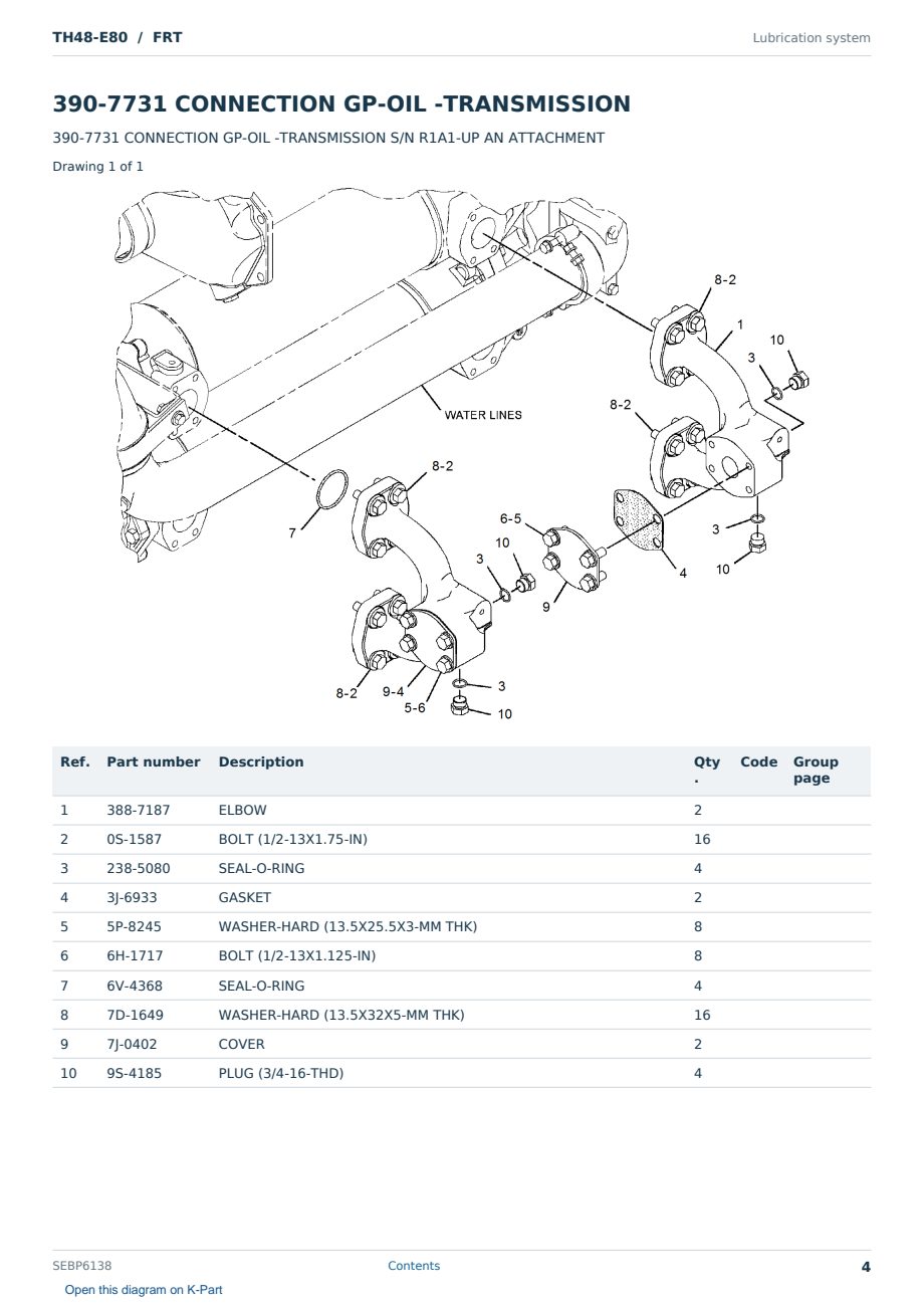 Caterpillar TH48-E80 S/N FRT Partsbook SEBP6138 (English) - sample page 4 of 10 Caterpillar TH48-E80 S/N FRT Partsbook SEBP6138 (English) - sample page 4 of 10