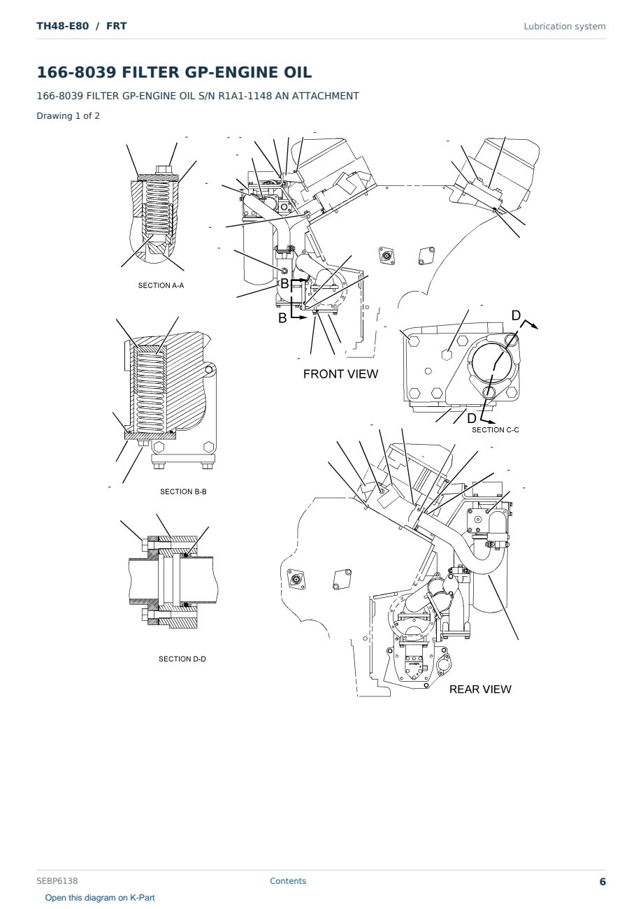 Caterpillar TH48-E80 S/N FRT Partsbook SEBP6138 (English) - sample page 6 of 10 Caterpillar TH48-E80 S/N FRT Partsbook SEBP6138 (English) - sample page 6 of 10