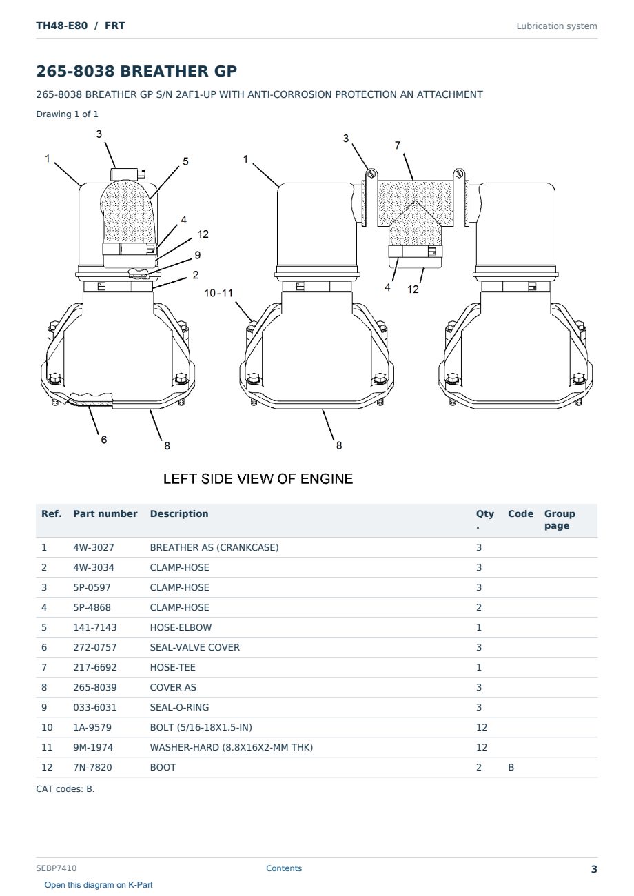 Caterpillar TH48-E80 S/N FRT Partsbook SEBP7410 (English) - sample page 3 of 10 Caterpillar TH48-E80 S/N FRT Partsbook SEBP7410 (English) - sample page 3 of 10