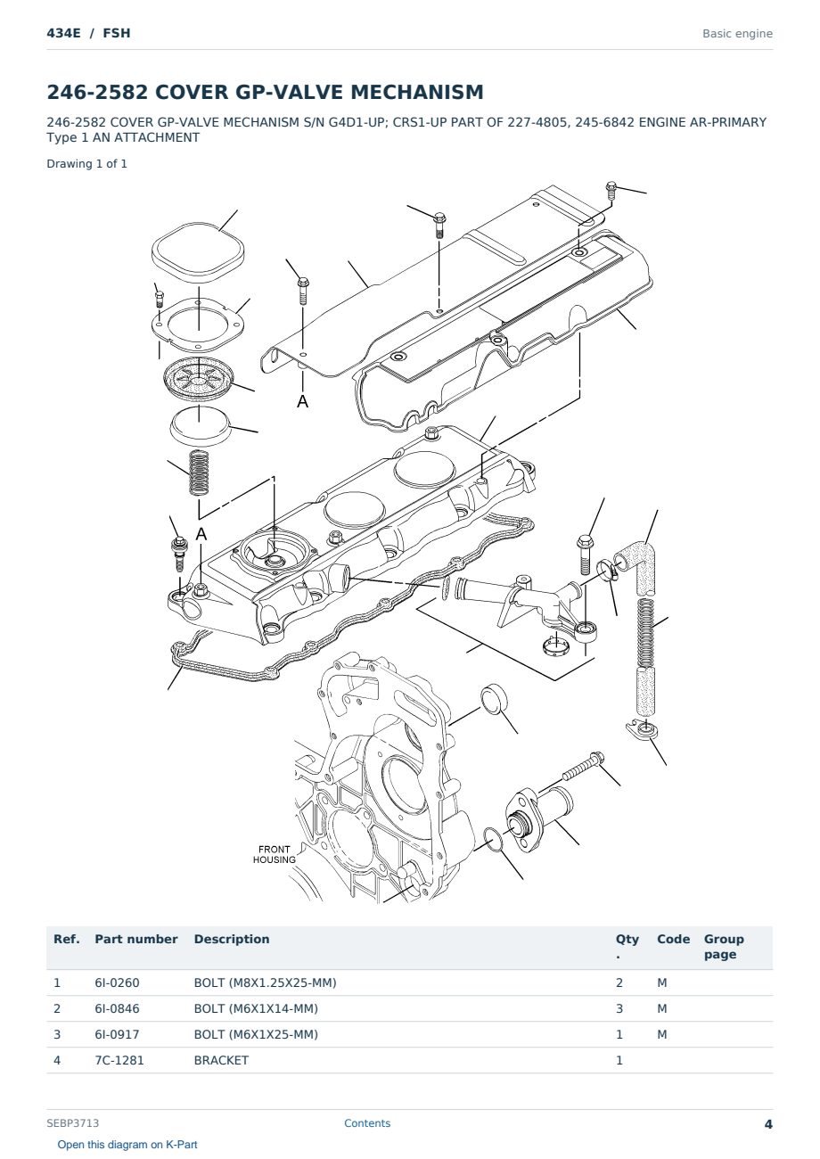 Caterpillar 434E S/N FSH Partsbook SEBP3713 (English) - sample page 4 of 10 Caterpillar 434E S/N FSH Partsbook SEBP3713 (English) - sample page 4 of 10