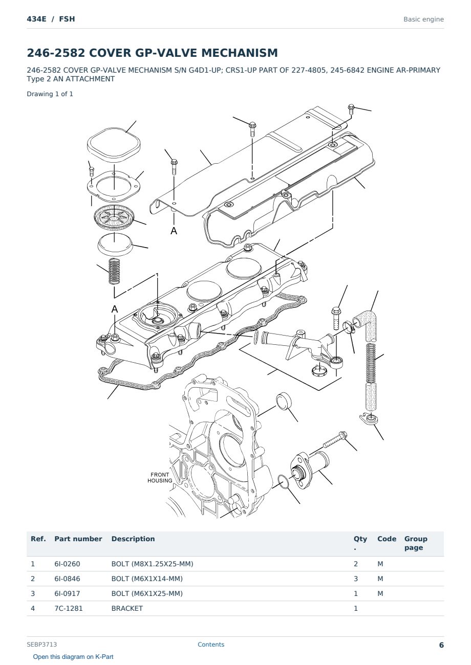 Caterpillar 434E S/N FSH Partsbook SEBP3713 (English) - sample page 6 of 10 Caterpillar 434E S/N FSH Partsbook SEBP3713 (English) - sample page 6 of 10