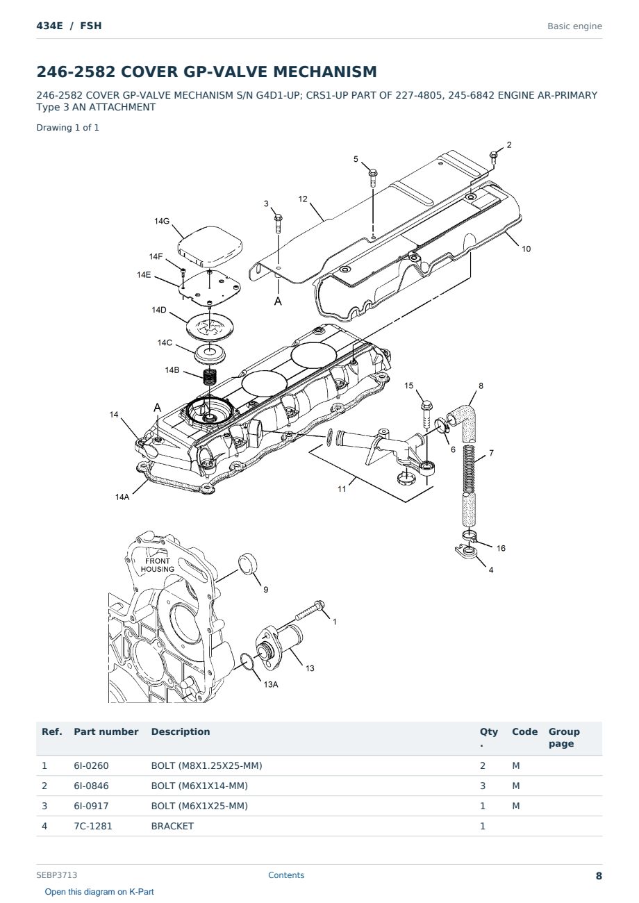 Caterpillar 434E S/N FSH Partsbook SEBP3713 (English) - sample page 8 of 10 Caterpillar 434E S/N FSH Partsbook SEBP3713 (English) - sample page 8 of 10