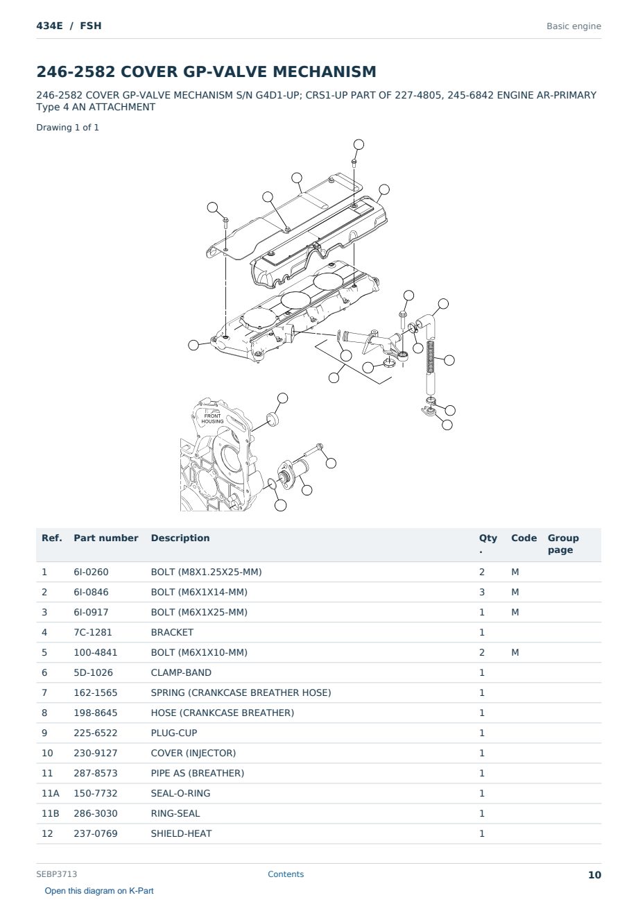 Caterpillar 434E S/N FSH Partsbook SEBP3713 (English) - sample page 10 of 10 Caterpillar 434E S/N FSH Partsbook SEBP3713 (English) - sample page 10 of 10