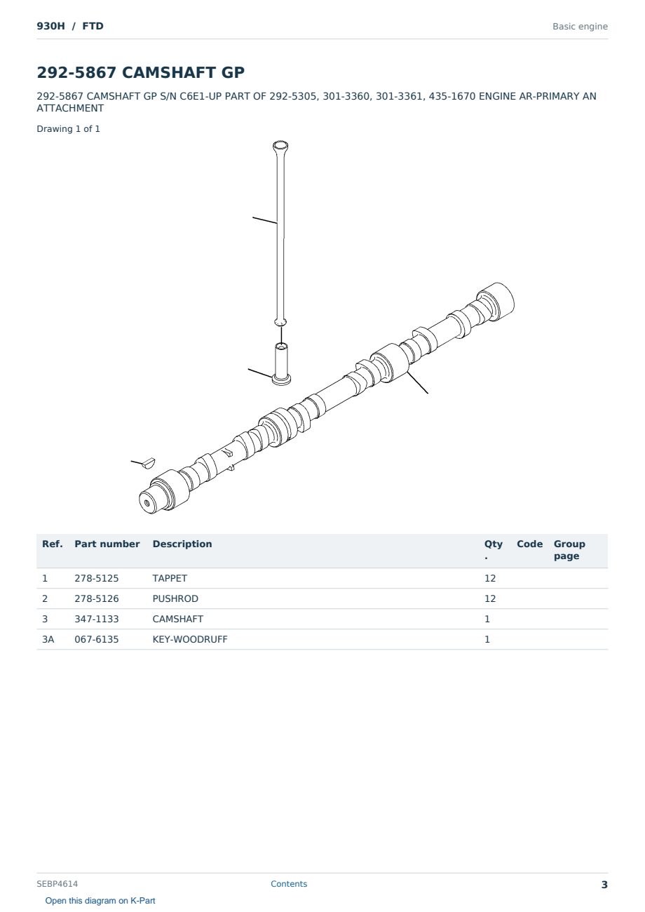 Caterpillar 930H S/N FTD Partsbook SEBP4614 (English) - sample page 3 of 10 Caterpillar 930H S/N FTD Partsbook SEBP4614 (English) - sample page 3 of 10