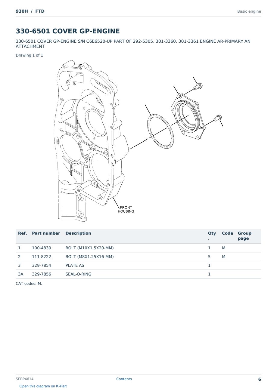 Caterpillar 930H S/N FTD Partsbook SEBP4614 (English) - sample page 6 of 10 Caterpillar 930H S/N FTD Partsbook SEBP4614 (English) - sample page 6 of 10