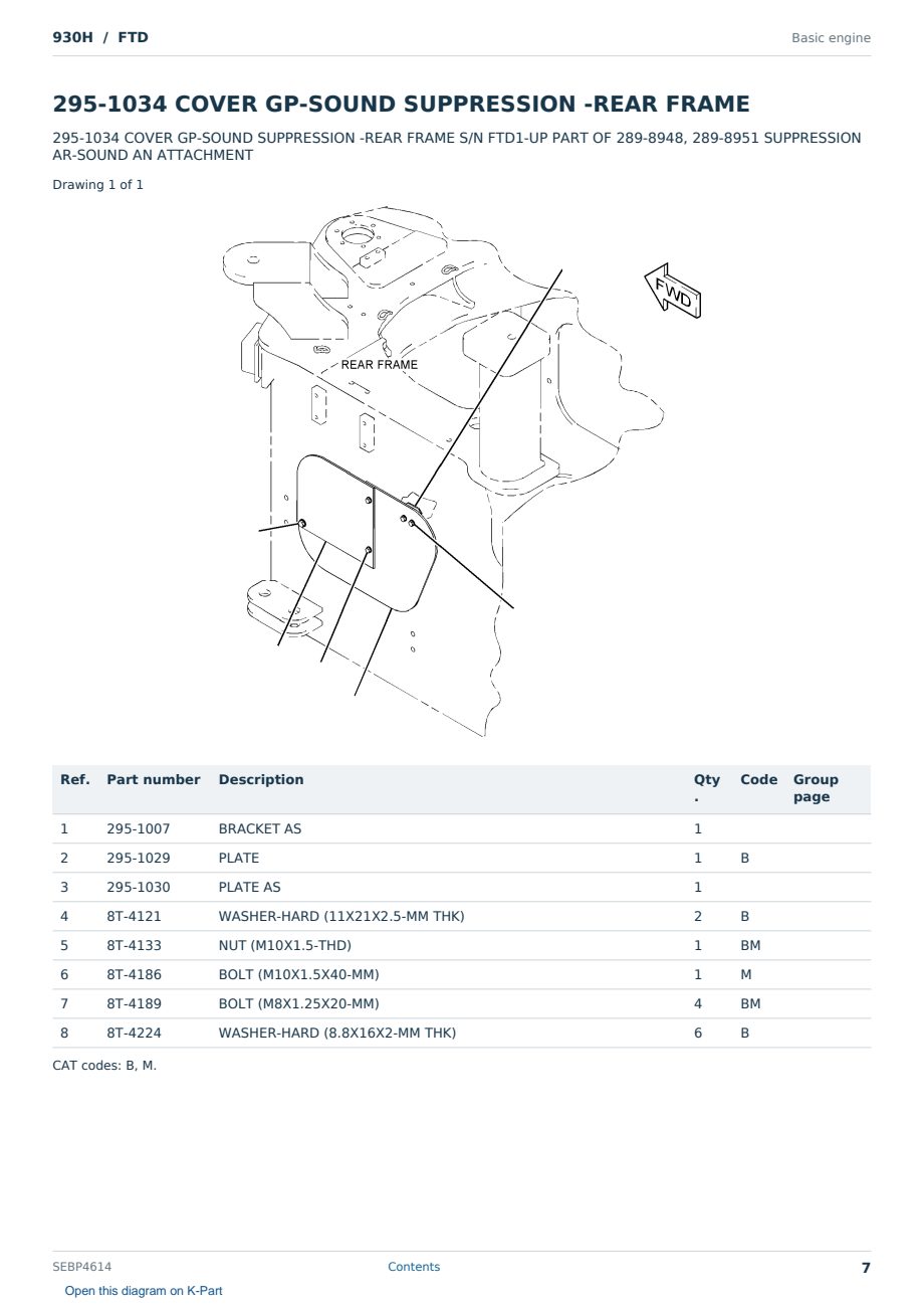 Caterpillar 930H S/N FTD Partsbook SEBP4614 (English) - sample page 7 of 10 Caterpillar 930H S/N FTD Partsbook SEBP4614 (English) - sample page 7 of 10