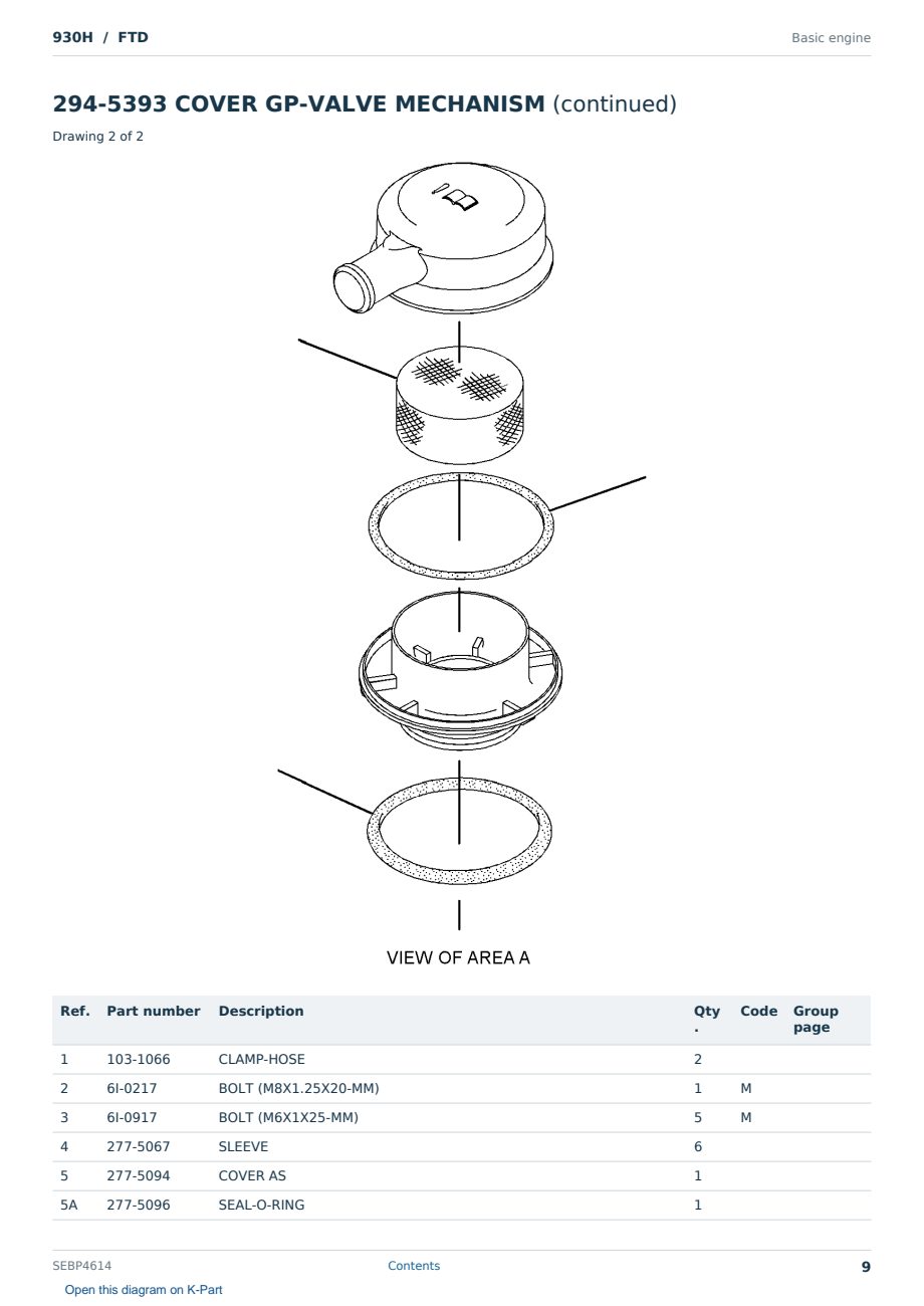 Caterpillar 930H S/N FTD Partsbook SEBP4614 (English) - sample page 9 of 10 Caterpillar 930H S/N FTD Partsbook SEBP4614 (English) - sample page 9 of 10
