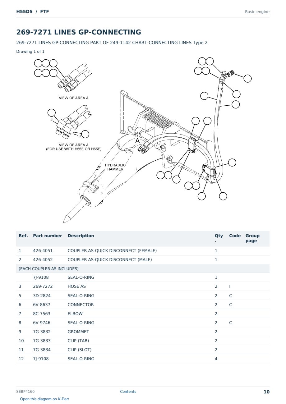 Caterpillar H55DS S/N FTF Partsbook SEBP4160 (English) - sample page 10 of 10 Caterpillar H55DS S/N FTF Partsbook SEBP4160 (English) - sample page 10 of 10