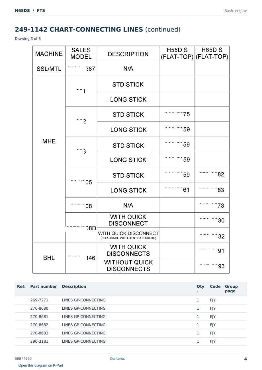Caterpillar H65DS S/N FTS Partsbook SEBP4160 (English) - sample page 4 of 10 Caterpillar H65DS S/N FTS Partsbook SEBP4160 (English) - sample page 4 of 10