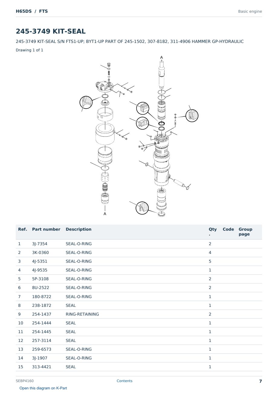 Caterpillar H65DS S/N FTS Partsbook SEBP4160 (English) - sample page 7 of 10 Caterpillar H65DS S/N FTS Partsbook SEBP4160 (English) - sample page 7 of 10