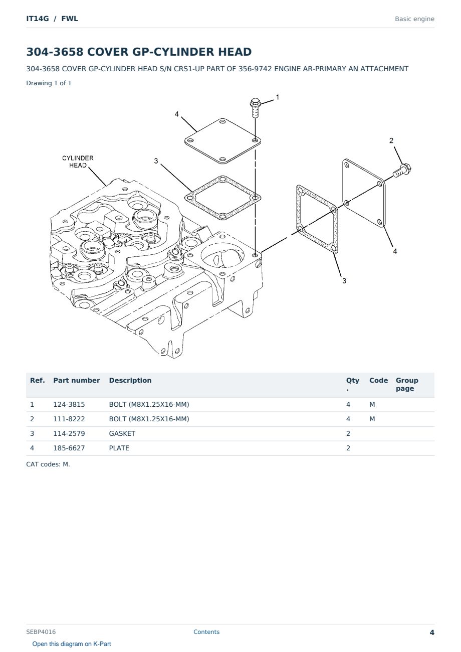 Caterpillar IT14G S/N FWL Partsbook SEBP4016 (English) - sample page 4 of 10 Caterpillar IT14G S/N FWL Partsbook SEBP4016 (English) - sample page 4 of 10