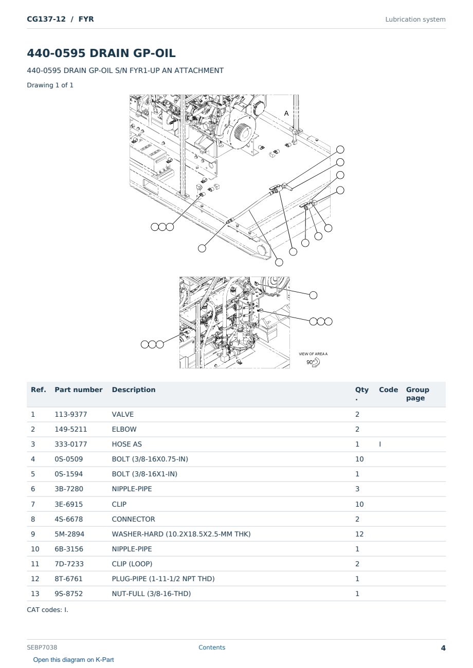 Caterpillar CG137-12 S/N FYR Partsbook SEBP7038 (English) - sample page 4 of 10 Caterpillar CG137-12 S/N FYR Partsbook SEBP7038 (English) - sample page 4 of 10