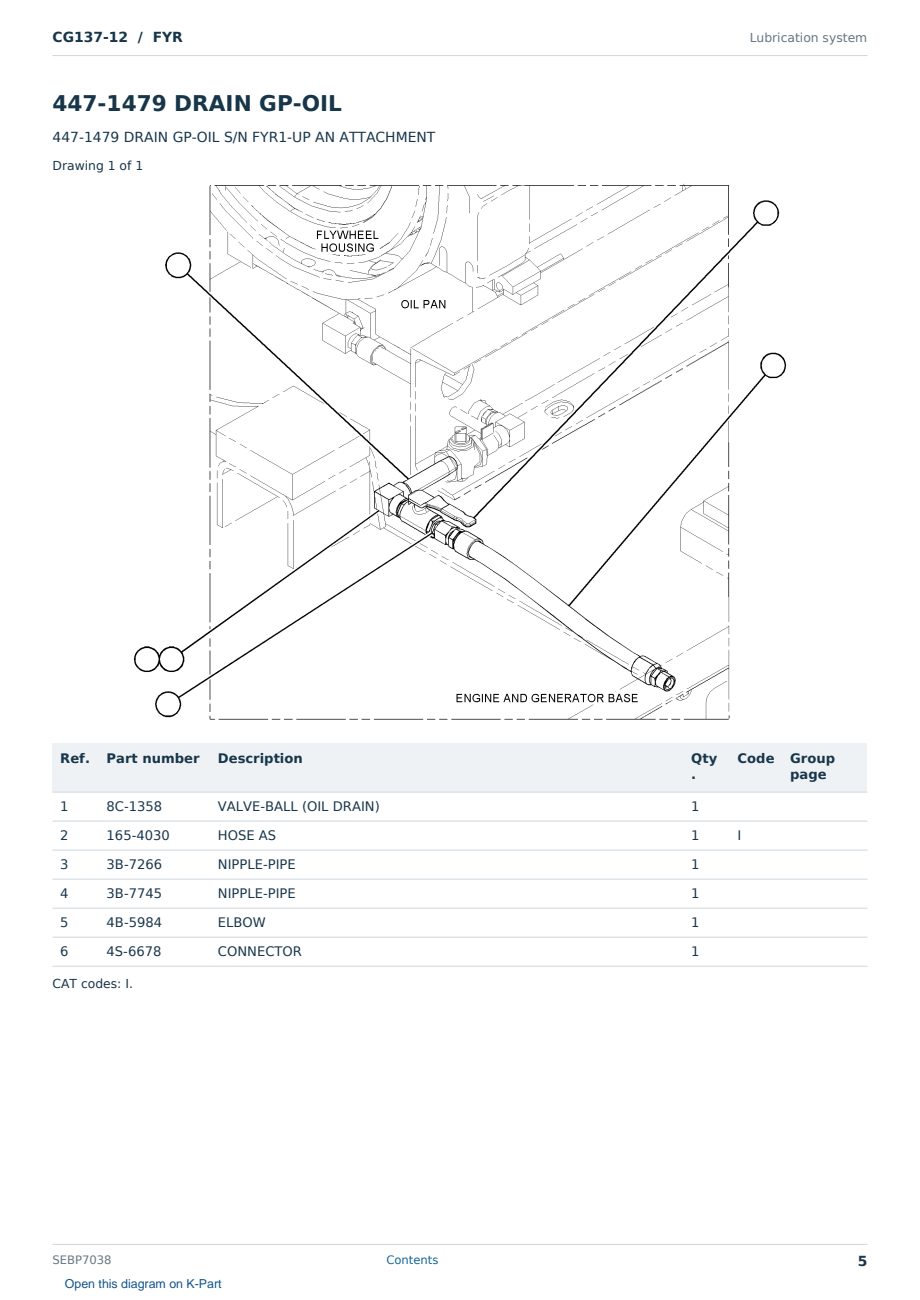 Caterpillar CG137-12 S/N FYR Partsbook SEBP7038 (English) - sample page 5 of 10 Caterpillar CG137-12 S/N FYR Partsbook SEBP7038 (English) - sample page 5 of 10