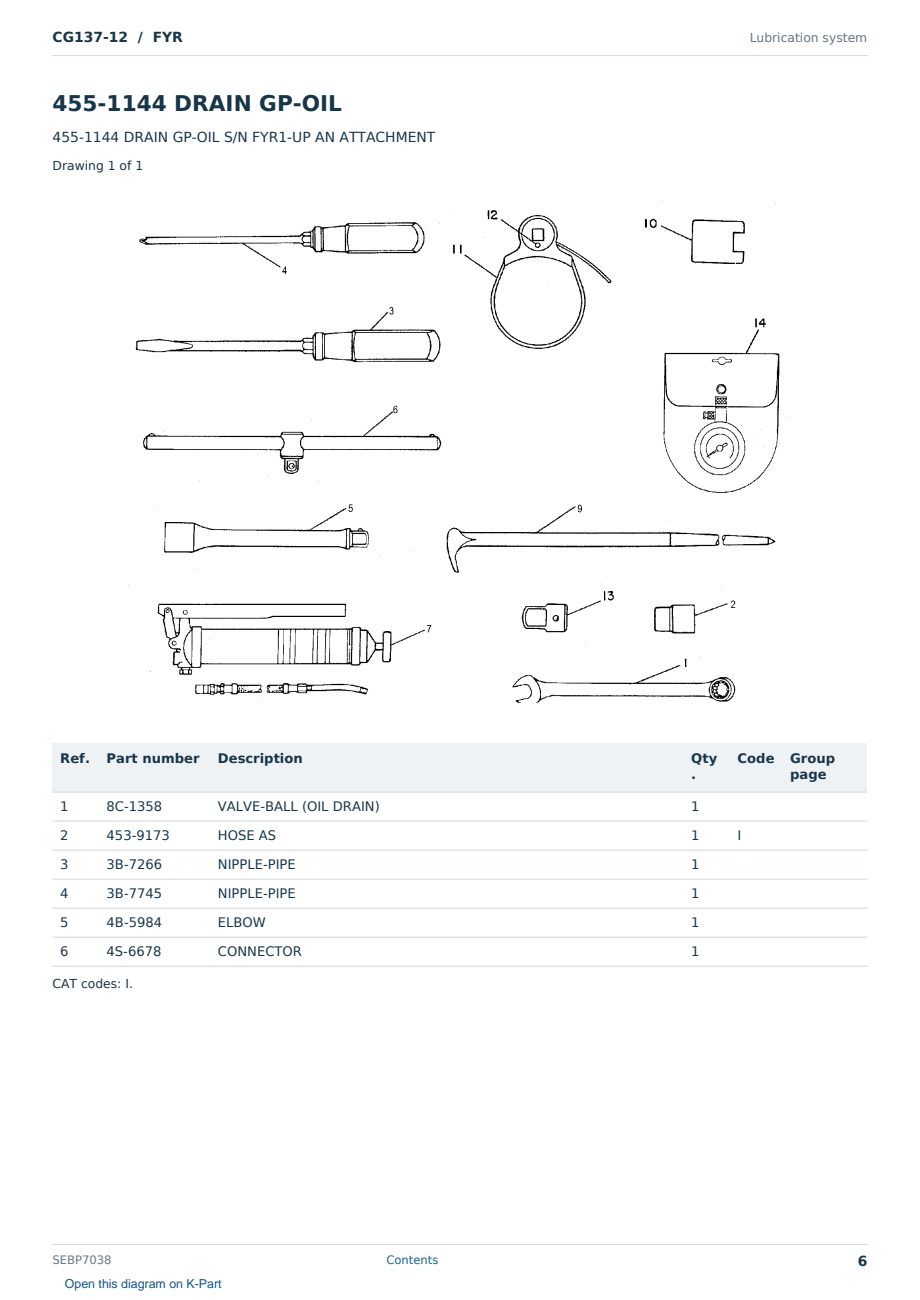 Caterpillar CG137-12 S/N FYR Partsbook SEBP7038 (English) - sample page 6 of 10 Caterpillar CG137-12 S/N FYR Partsbook SEBP7038 (English) - sample page 6 of 10