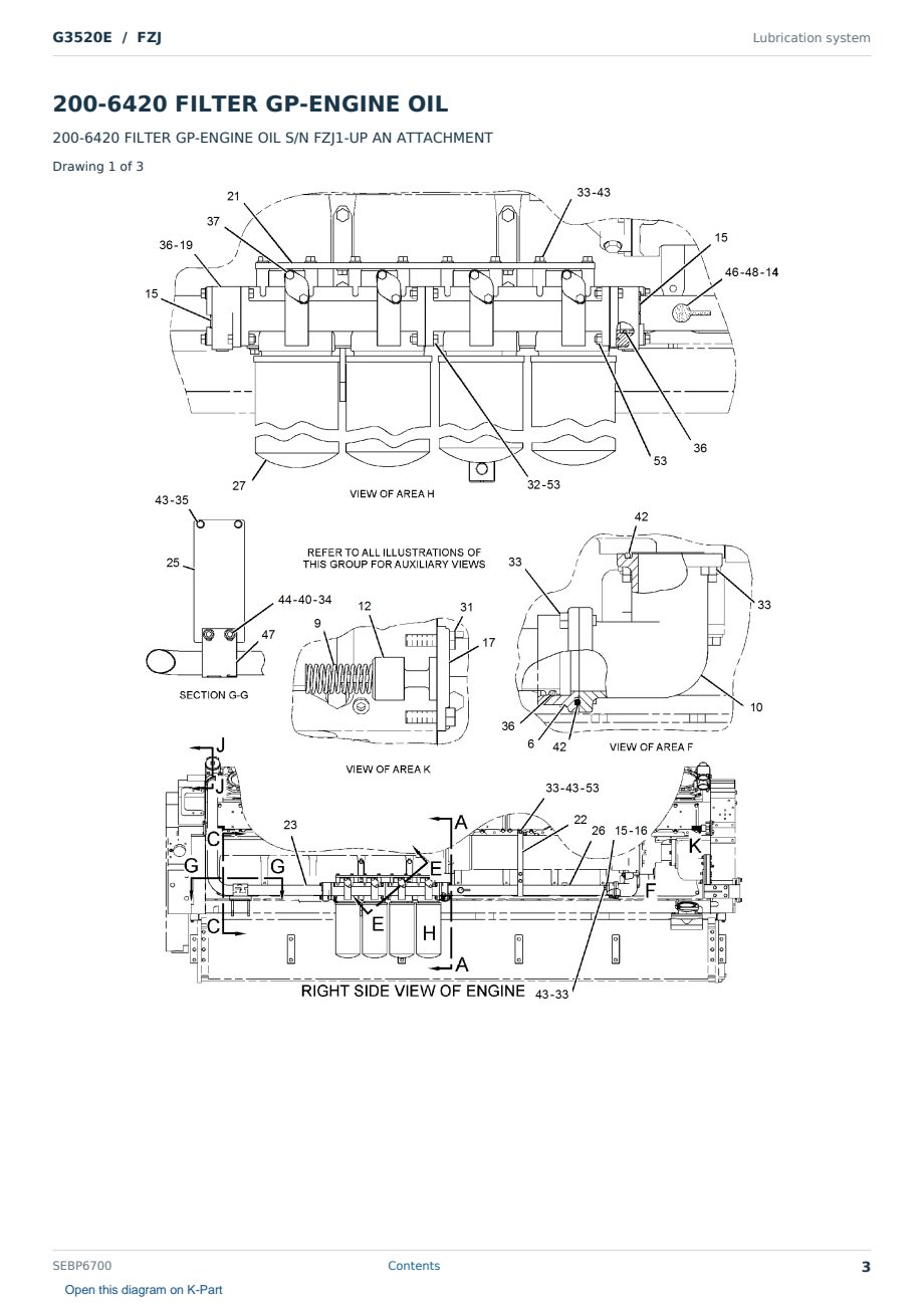Caterpillar G3520E S/N FZJ Partsbook SEBP6700 (English) - sample page 3 of 10 Caterpillar G3520E S/N FZJ Partsbook SEBP6700 (English) - sample page 3 of 10