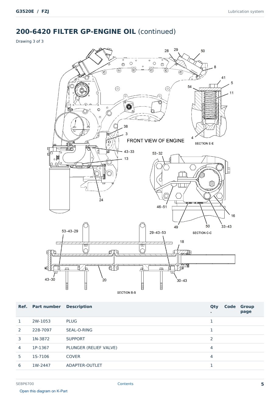 Caterpillar G3520E S/N FZJ Partsbook SEBP6700 (English) - sample page 5 of 10 Caterpillar G3520E S/N FZJ Partsbook SEBP6700 (English) - sample page 5 of 10