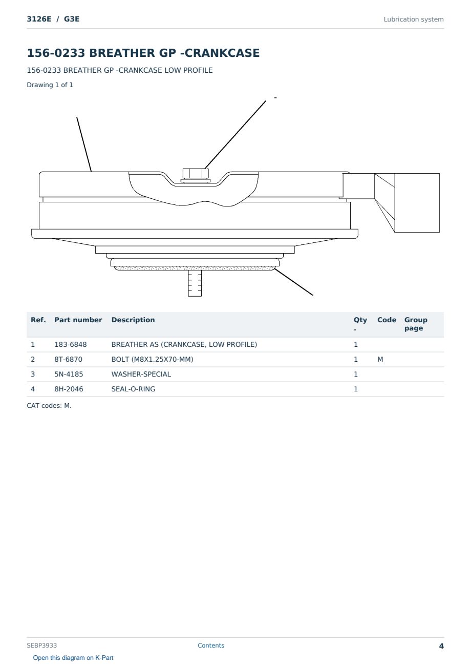 Caterpillar 3126E S/N G3E Partsbook SEBP3933 (English) - sample page 4 of 10 Caterpillar 3126E S/N G3E Partsbook SEBP3933 (English) - sample page 4 of 10