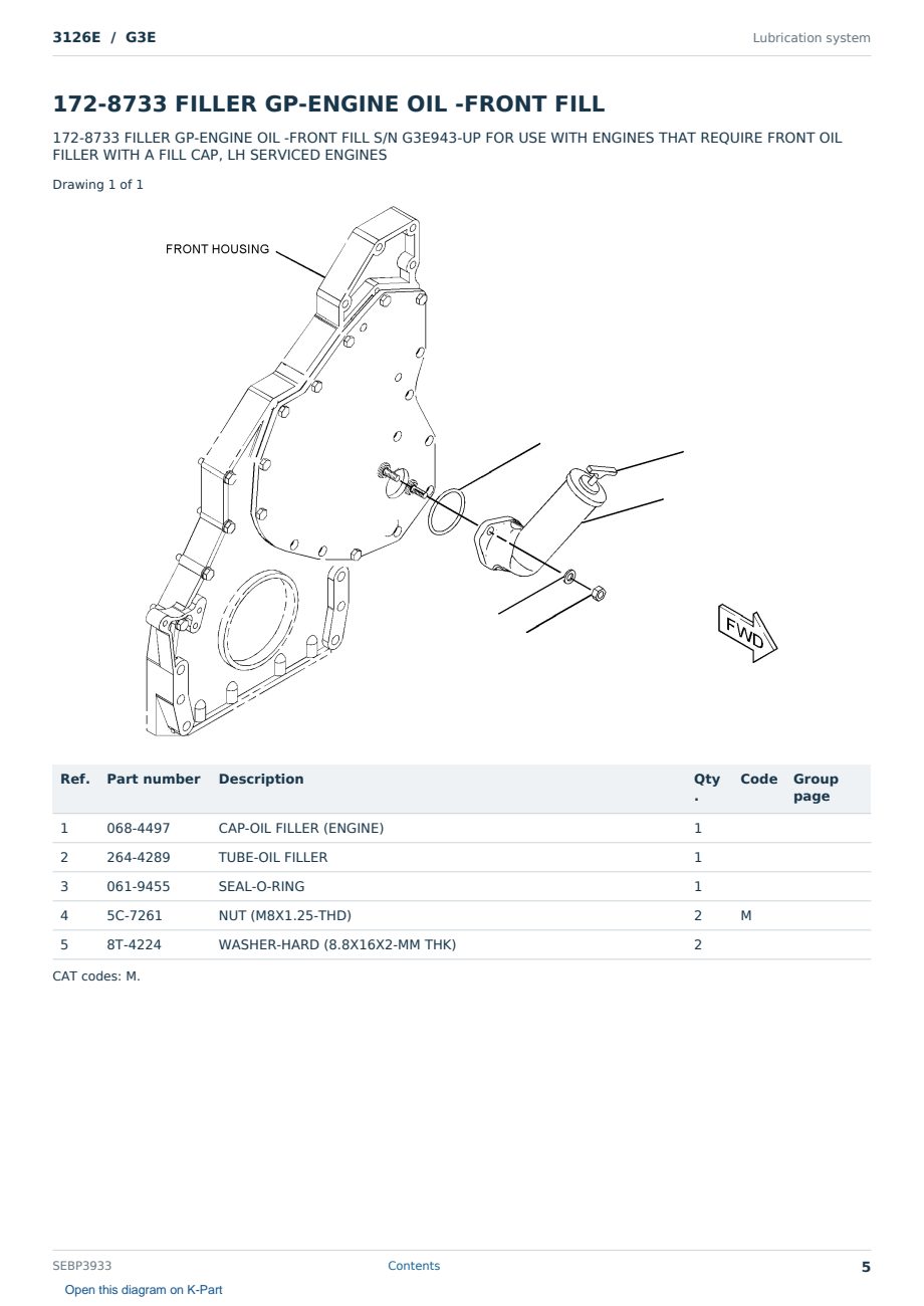 Caterpillar 3126E S/N G3E Partsbook SEBP3933 (English) - sample page 5 of 10 Caterpillar 3126E S/N G3E Partsbook SEBP3933 (English) - sample page 5 of 10