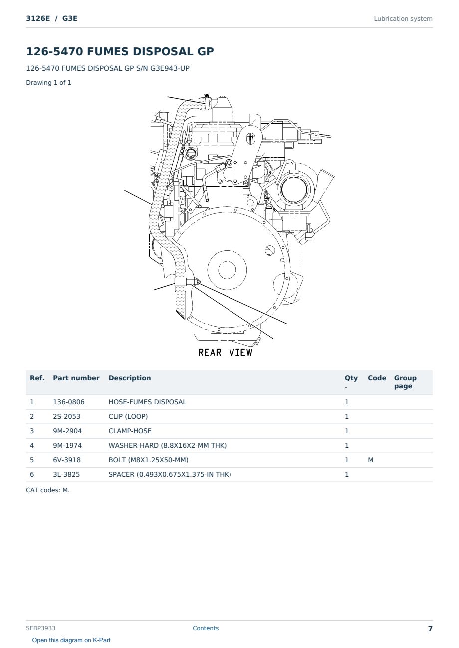 Caterpillar 3126E S/N G3E Partsbook SEBP3933 (English) - sample page 7 of 10 Caterpillar 3126E S/N G3E Partsbook SEBP3933 (English) - sample page 7 of 10