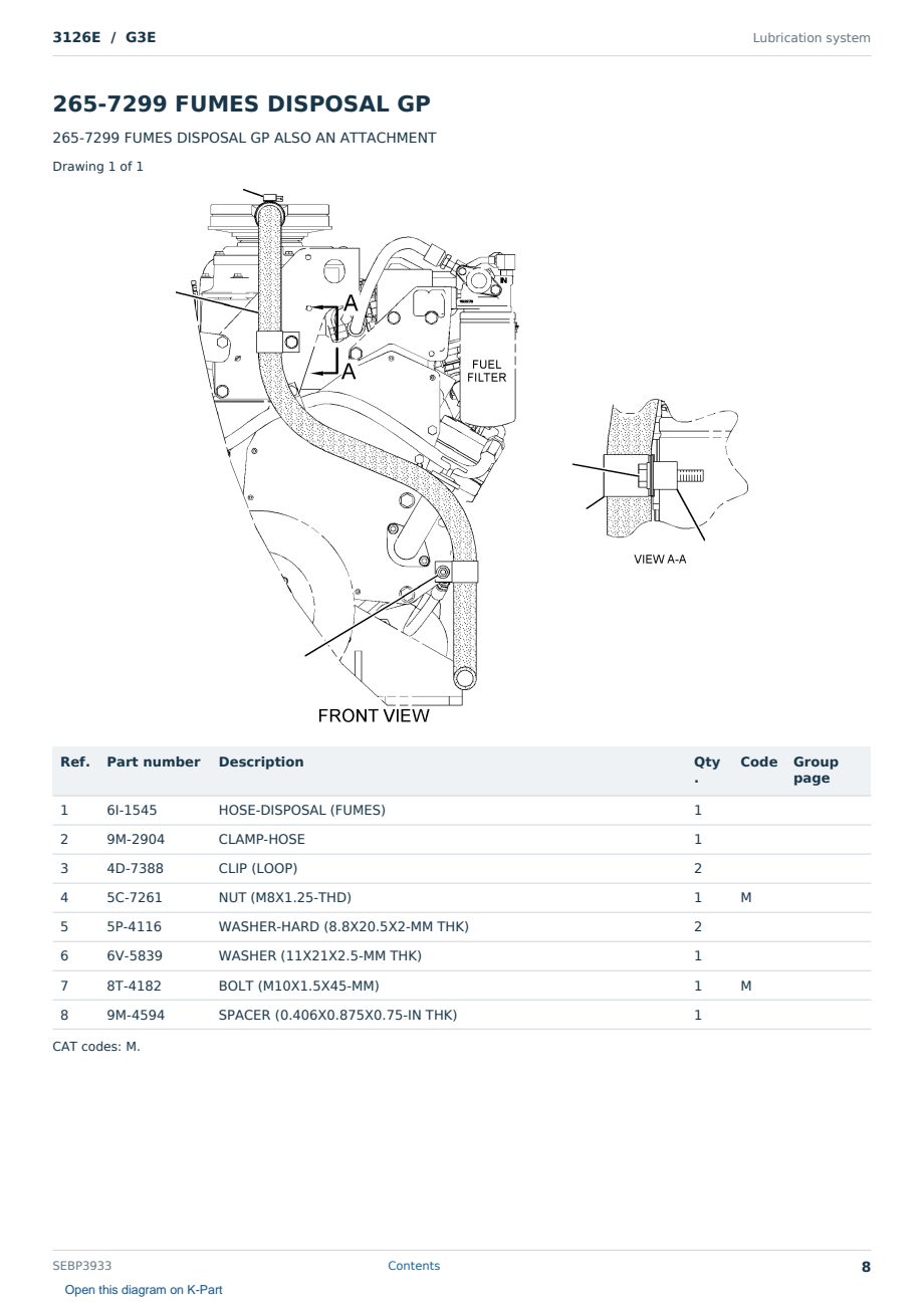 Caterpillar 3126E S/N G3E Partsbook SEBP3933 (English) - sample page 8 of 10 Caterpillar 3126E S/N G3E Partsbook SEBP3933 (English) - sample page 8 of 10