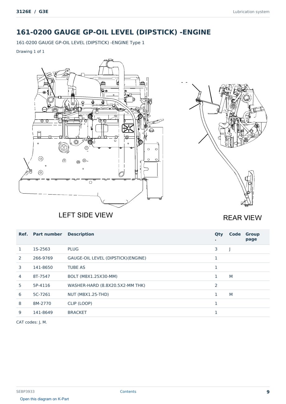 Caterpillar 3126E S/N G3E Partsbook SEBP3933 (English) - sample page 9 of 10 Caterpillar 3126E S/N G3E Partsbook SEBP3933 (English) - sample page 9 of 10