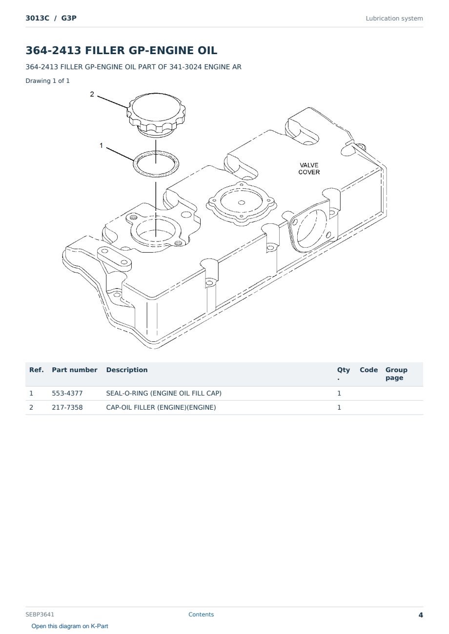 Caterpillar 3013C S/N G3P Partsbook SEBP3641 (English) - sample page 4 of 10 Caterpillar 3013C S/N G3P Partsbook SEBP3641 (English) - sample page 4 of 10