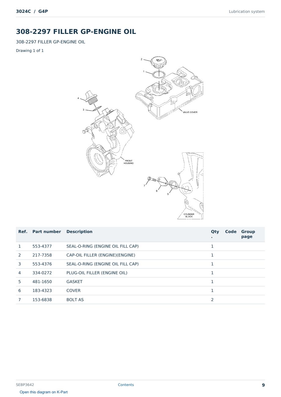 Caterpillar 3024C S/N G4P Partsbook SEBP3642 (English) - sample page 9 of 10 Caterpillar 3024C S/N G4P Partsbook SEBP3642 (English) - sample page 9 of 10