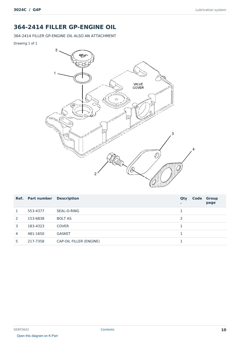 Caterpillar 3024C S/N G4P Partsbook SEBP3642 (English) - sample page 10 of 10 Caterpillar 3024C S/N G4P Partsbook SEBP3642 (English) - sample page 10 of 10