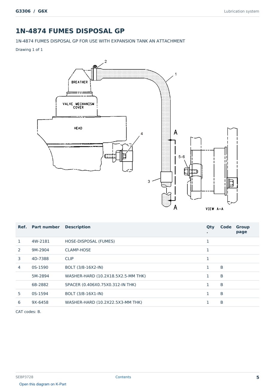 Caterpillar G3306 S/N G6X Partsbook SEBP3728 (English) - sample page 5 of 10 Caterpillar G3306 S/N G6X Partsbook SEBP3728 (English) - sample page 5 of 10