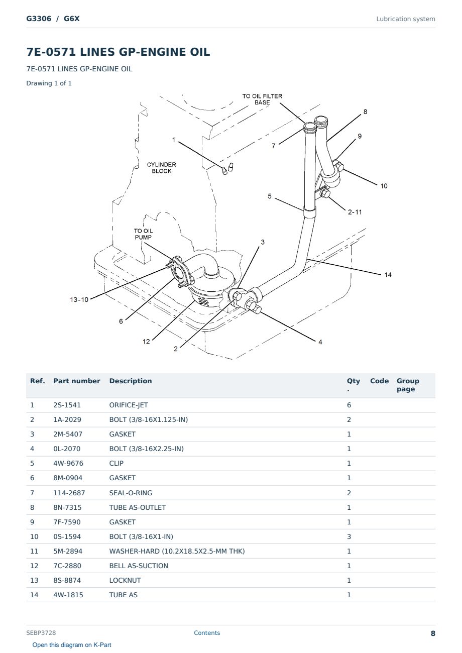 Caterpillar G3306 S/N G6X Partsbook SEBP3728 (English) - sample page 8 of 10 Caterpillar G3306 S/N G6X Partsbook SEBP3728 (English) - sample page 8 of 10