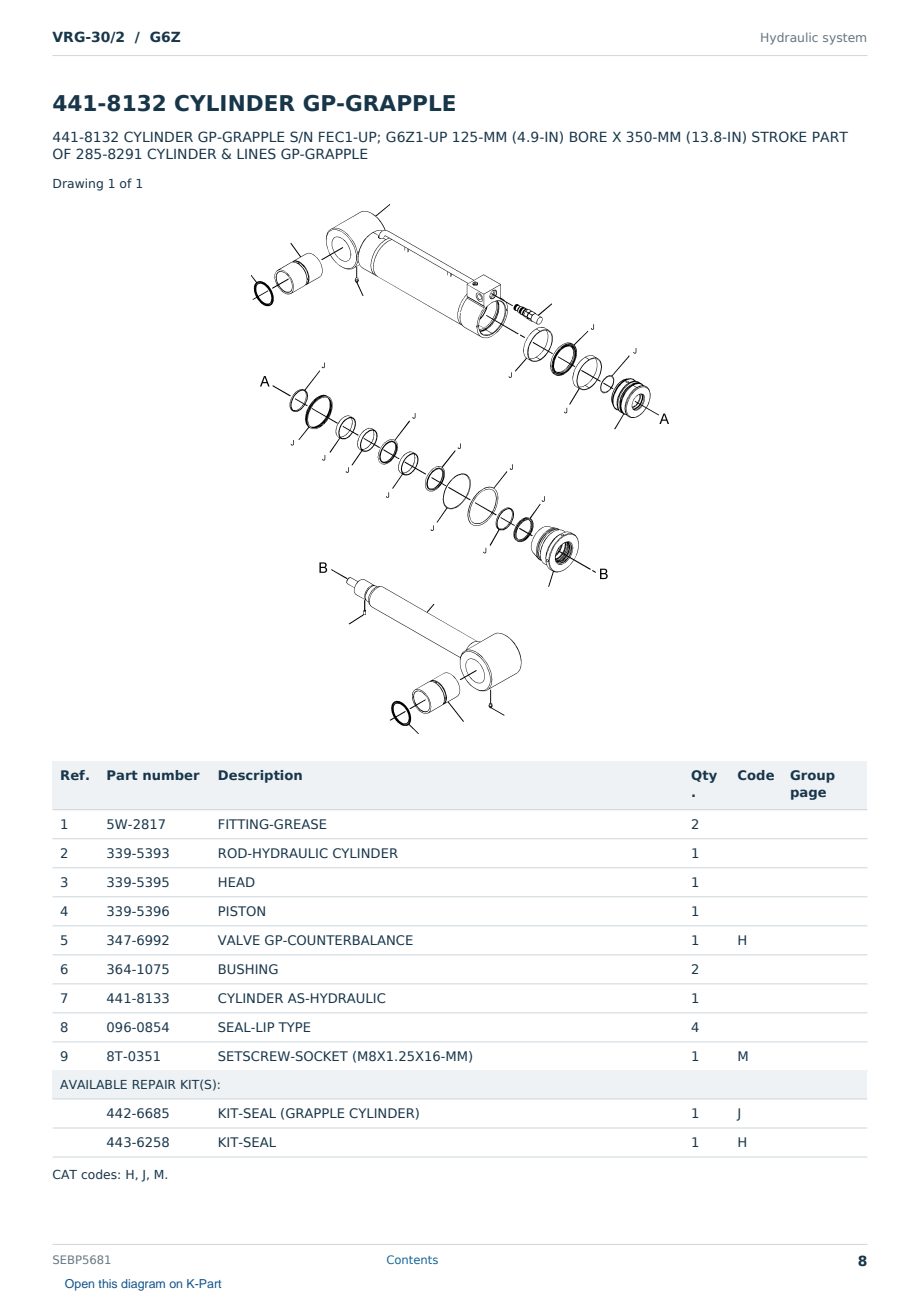 Caterpillar VRG-30/2 S/N G6Z Partsbook SEBP5681 (English) - sample page 8 of 10 Caterpillar VRG-30/2 S/N G6Z Partsbook SEBP5681 (English) - sample page 8 of 10