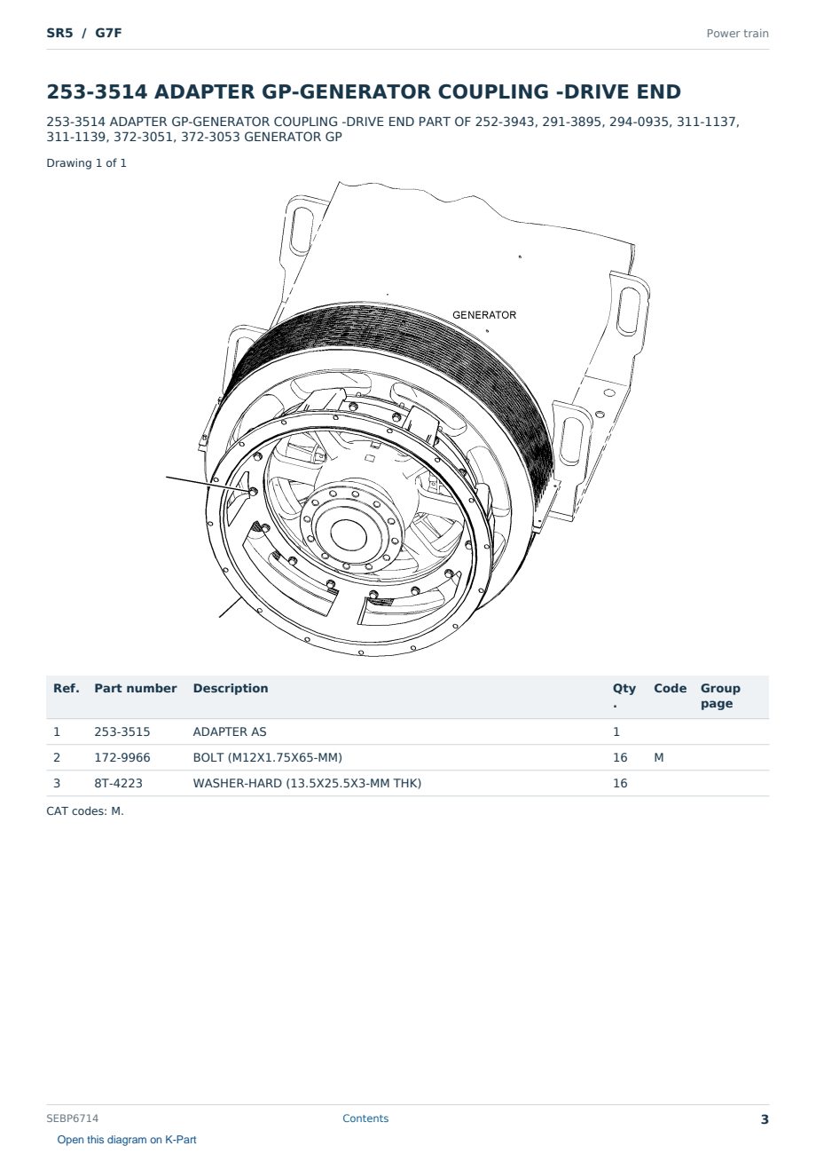 Caterpillar SR5 S/N G7F Partsbook SEBP6714 (English) - sample page 3 of 10 Caterpillar SR5 S/N G7F Partsbook SEBP6714 (English) - sample page 3 of 10
