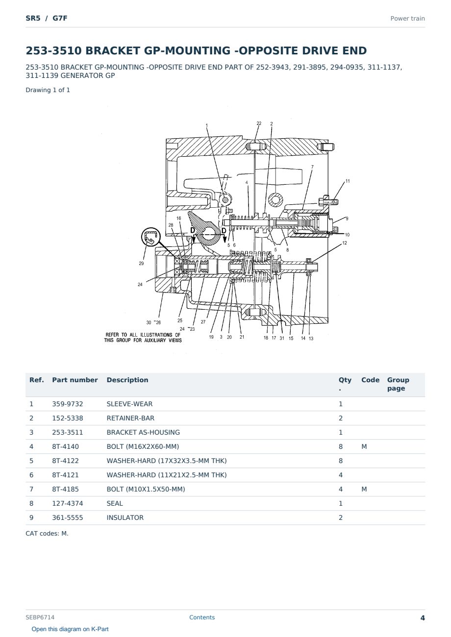 Caterpillar SR5 S/N G7F Partsbook SEBP6714 (English) - sample page 4 of 10 Caterpillar SR5 S/N G7F Partsbook SEBP6714 (English) - sample page 4 of 10