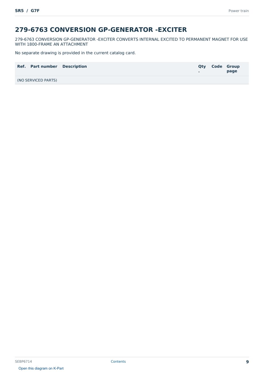 Caterpillar SR5 S/N G7F Partsbook SEBP6714 (English) - sample page 9 of 10 Caterpillar SR5 S/N G7F Partsbook SEBP6714 (English) - sample page 9 of 10