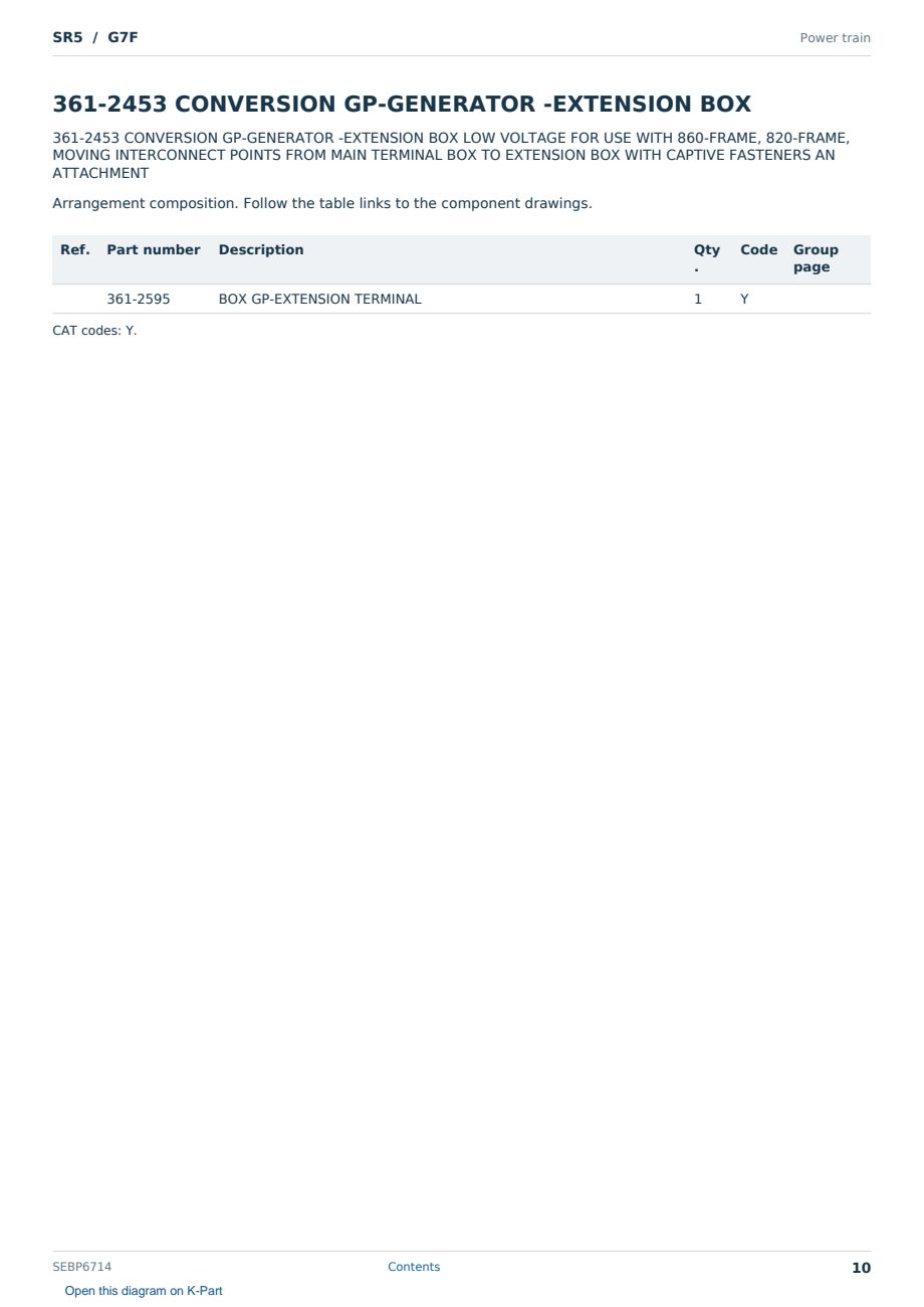 Caterpillar SR5 S/N G7F Partsbook SEBP6714 (English) - sample page 10 of 10 Caterpillar SR5 S/N G7F Partsbook SEBP6714 (English) - sample page 10 of 10