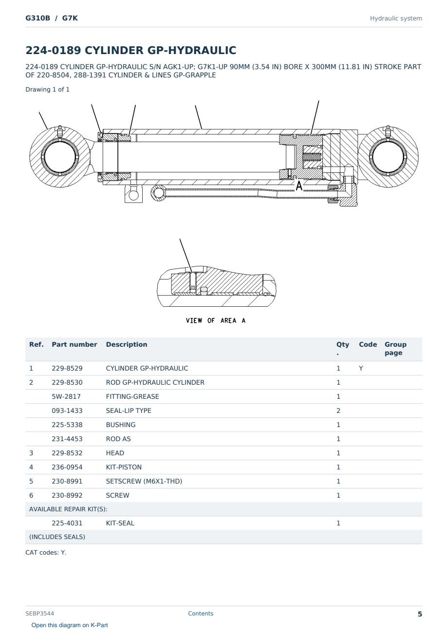 Caterpillar G310B S/N G7K Partsbook SEBP3544 (English) - sample page 5 of 10 Caterpillar G310B S/N G7K Partsbook SEBP3544 (English) - sample page 5 of 10