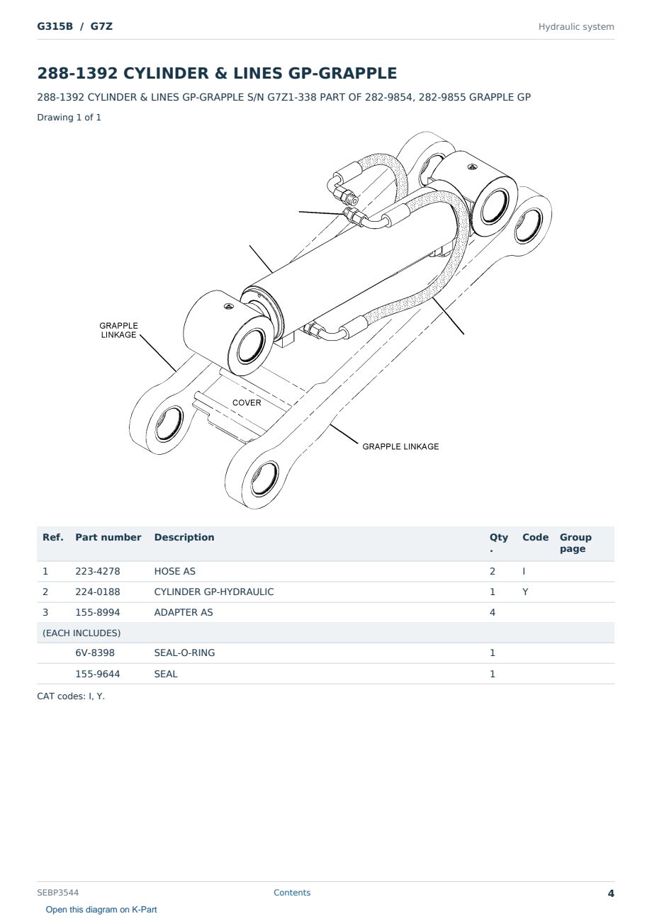 Caterpillar G315B S/N G7Z Partsbook SEBP3544 (English) - sample page 4 of 10 Caterpillar G315B S/N G7Z Partsbook SEBP3544 (English) - sample page 4 of 10