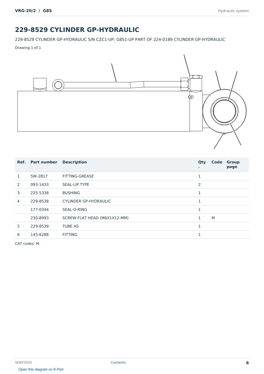 Caterpillar VRG-20/2 S/N G8S Partsbook SEBP3545 (English) - sample page 6 of 10 Caterpillar VRG-20/2 S/N G8S Partsbook SEBP3545 (English) - sample page 6 of 10