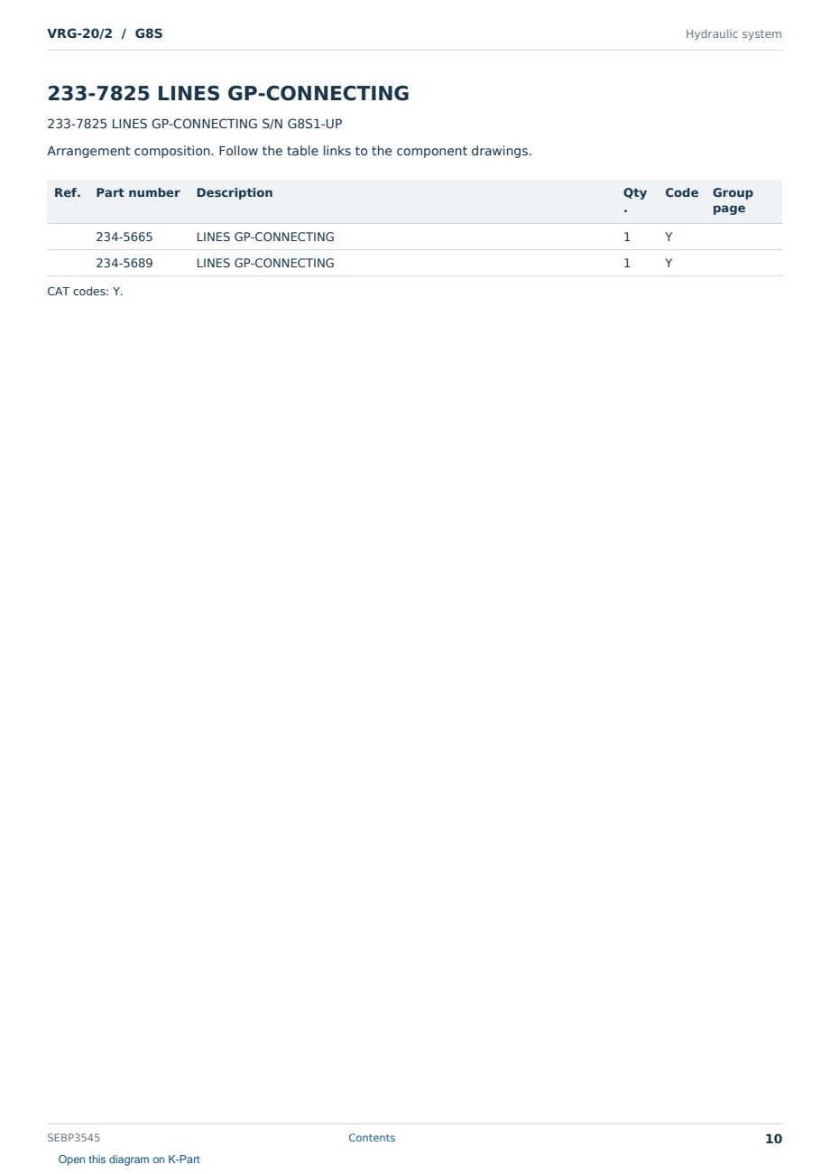 Caterpillar VRG-20/2 S/N G8S Partsbook SEBP3545 (English) - sample page 10 of 10 Caterpillar VRG-20/2 S/N G8S Partsbook SEBP3545 (English) - sample page 10 of 10